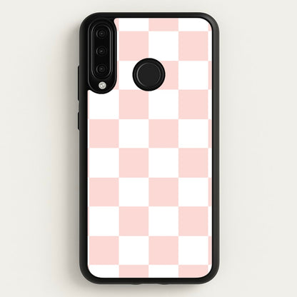 Pink And White Checkers  - Abstract Pattern Phone Case for Huawei P30 Lite