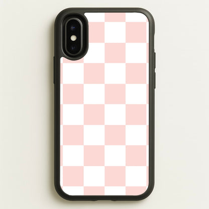 Pink And White Checkers  - Abstract Pattern Phone Case for iPhone X / XS