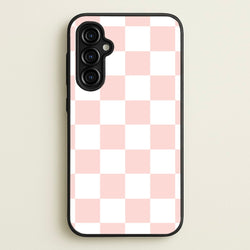 Pink And White Checkers  - Abstract Pattern Phone Case for Galaxy A54