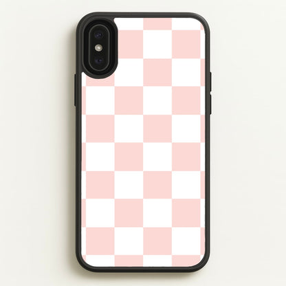 Pink And White Checkers  - Abstract Pattern Phone Case for iPhone XS Max
