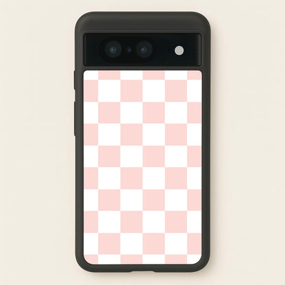 Pink And White Checkers  - Abstract Pattern Phone Case for Google Pixel 8