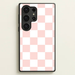 Pink And White Checkers  - Abstract Pattern Phone Case for Galaxy S25 Ultra