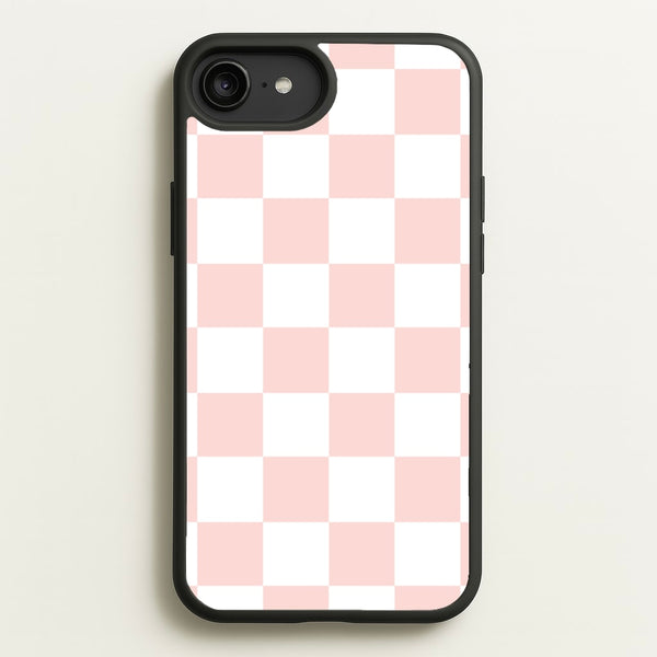 Pink And White Checkers  - Abstract Pattern Phone Case for iPhone 6 Plus / 7 Plus / 8 Plus