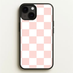 Pink And White Checkers  - Abstract Pattern Phone Case for iPhone 13 Mini