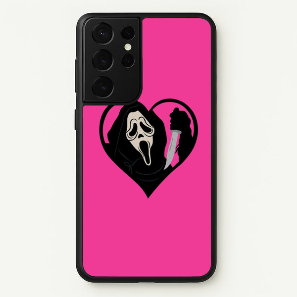Heart face - Halloween  - Scream Phone Case for Galaxy S21 Ultra