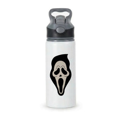 Pink Ghostface Pattern - Scream Active Water Bottle - Black