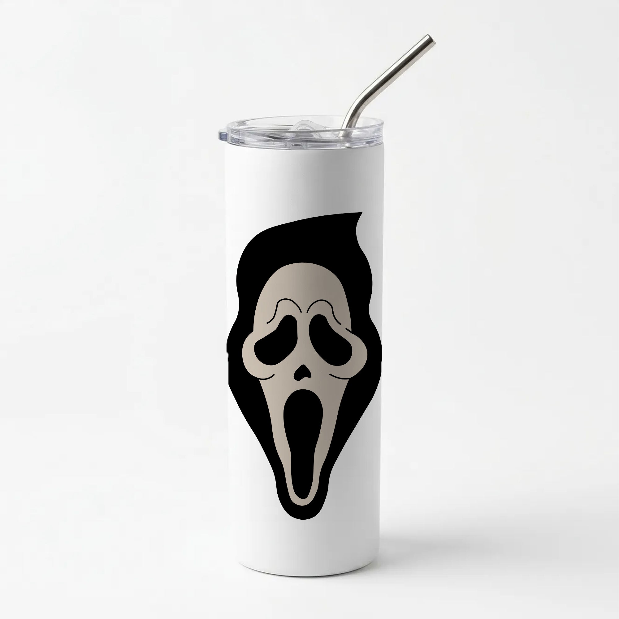 Pink Ghostface Pattern - Scream Skinny Tumbler