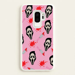 Pink Ghostface Pattern - Scream  - Scream Phone Case for Galaxy S9 Plus