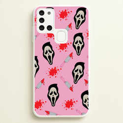Pink Ghostface Pattern - Scream  - Scream Phone Case for Galaxy A21s