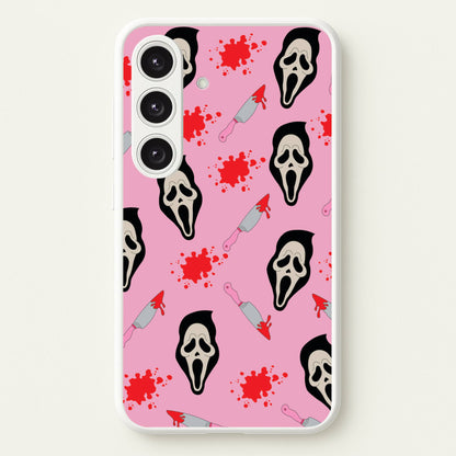Pink Ghostface Pattern - Scream  - Scream Phone Case for Galaxy S24