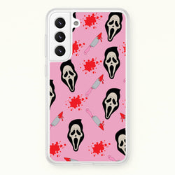 Pink Ghostface Pattern - Scream  - Scream Phone Case for Galaxy S22 Plus