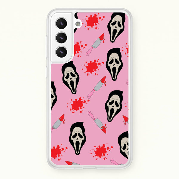 Pink Ghostface Pattern - Scream  - Scream Phone Case for Galaxy S22 Plus