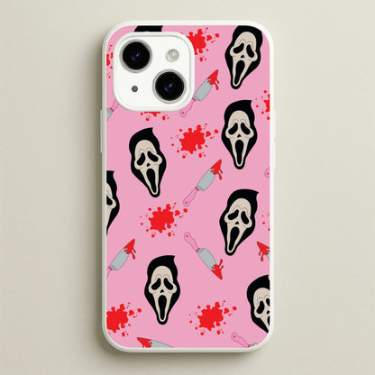Pink Ghostface Pattern - Scream  - Scream Phone Case for iPhone 14 Plus
