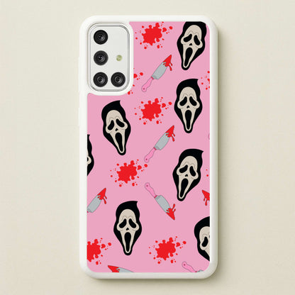 Pink Ghostface Pattern - Scream  - Scream Phone Case for Galaxy A71
