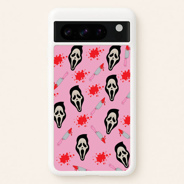 Pink Ghostface Pattern - Scream  - Scream Phone Case for Google Pixel 8 Pro