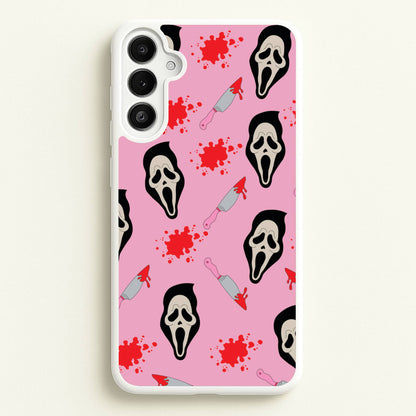 Pink Ghostface Pattern - Scream  - Scream Phone Case for Galaxy A34
