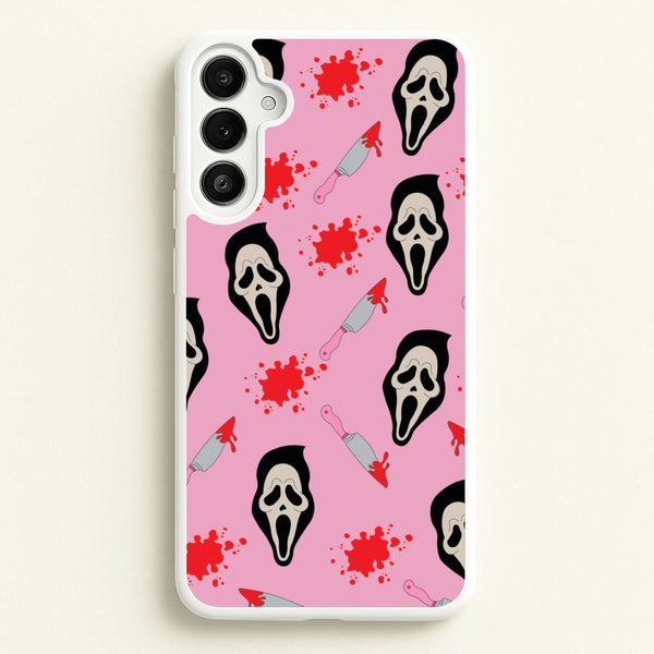 Pink Ghostface Pattern - Scream  - Scream Phone Case for Galaxy A34