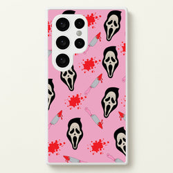 Pink Ghostface Pattern - Scream  - Scream Phone Case for Galaxy S24 Ultra
