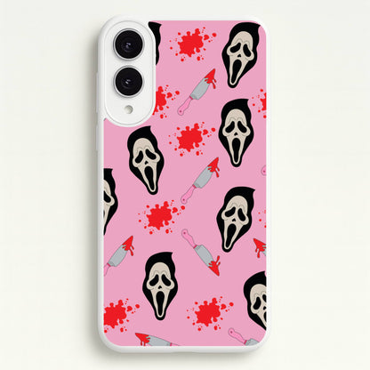 Pink Ghostface Pattern - Scream  - Scream Phone Case for Galaxy S25 Edge