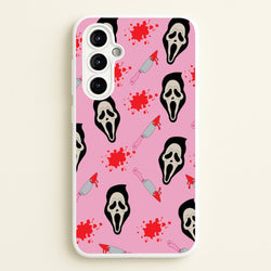 Pink Ghostface Pattern - Scream  - Scream Phone Case for Galaxy A54