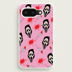 Pink Ghostface Pattern - Scream  - Scream Phone Case for Google Pixel 9a