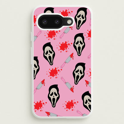 Pink Ghostface Pattern - Scream  - Scream Phone Case for Google Pixel 9a