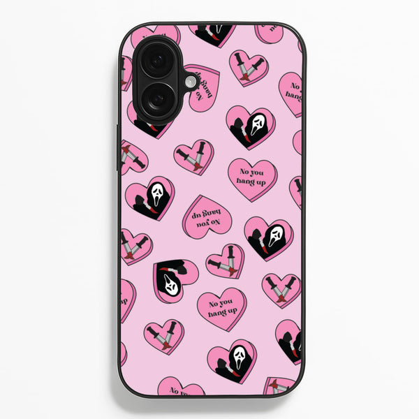 No You Hang Up Love Hearts  - Scream Phone Case for iPhone 16 Plus