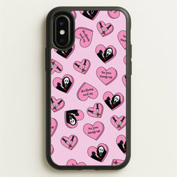 No You Hang Up Love Hearts  - Scream Phone Case for iPhone X / XS