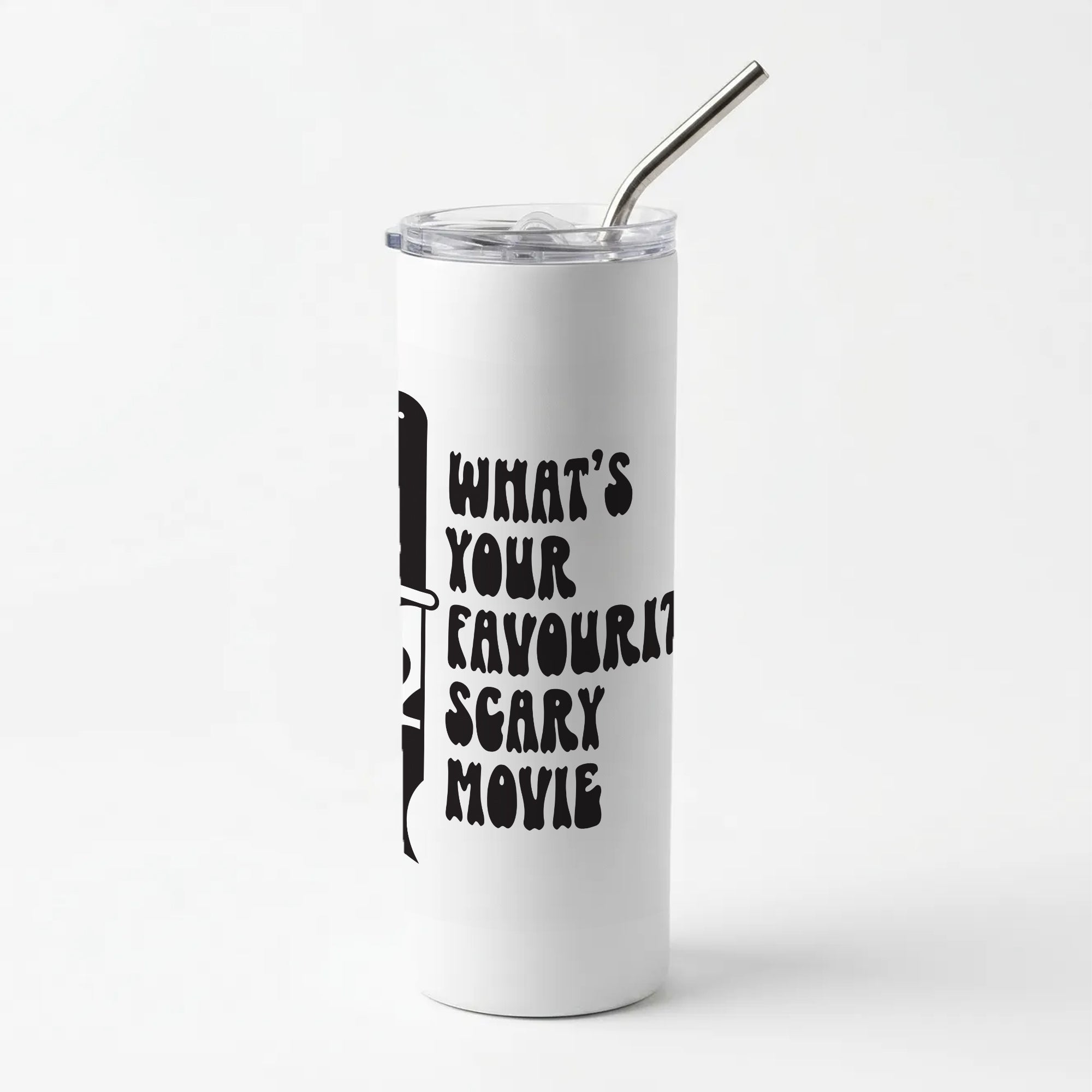 What's Your Favourite Scary Movie Trippy Skinny Tumbler