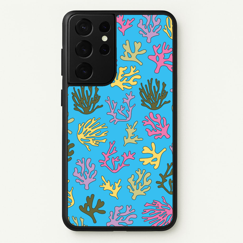 Coral Pattern - Sealife  - Sealife Phone Case for Galaxy S21 Ultra