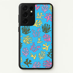 Coral Pattern - Sealife  - Sealife Phone Case for Galaxy S21 Ultra