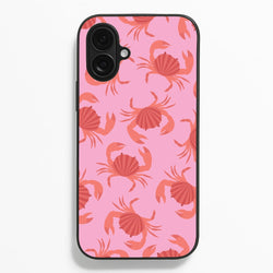 Crab Pattern - Sealife  - Sealife Phone Case for iPhone 16 Plus