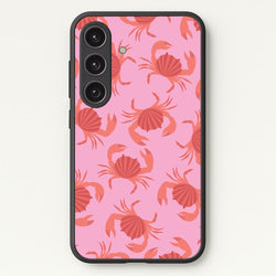 Crab Pattern - Sealife  - Sealife Phone Case for Galaxy S24 Plus