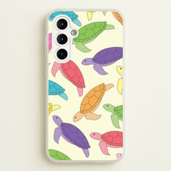 Multi Coloured Turtle Pattern - Sealife  - Sealife Phone Case for Galaxy A54