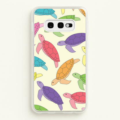 Multi Coloured Turtle Pattern - Sealife  - Sealife Phone Case for Galaxy S10e
