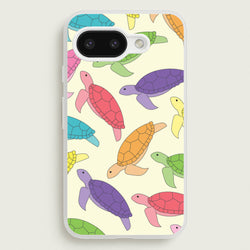 Multi Coloured Turtle Pattern - Sealife  - Sealife Phone Case for Google Pixel 9a