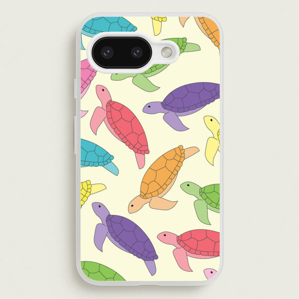 Multi Coloured Turtle Pattern - Sealife  - Sealife Phone Case for Google Pixel 9a