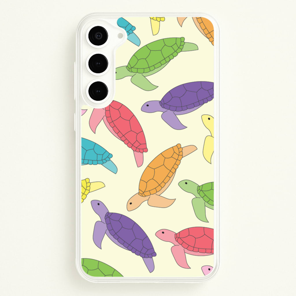 Multi Coloured Turtle Pattern - Sealife  - Sealife Phone Case for Galaxy S23