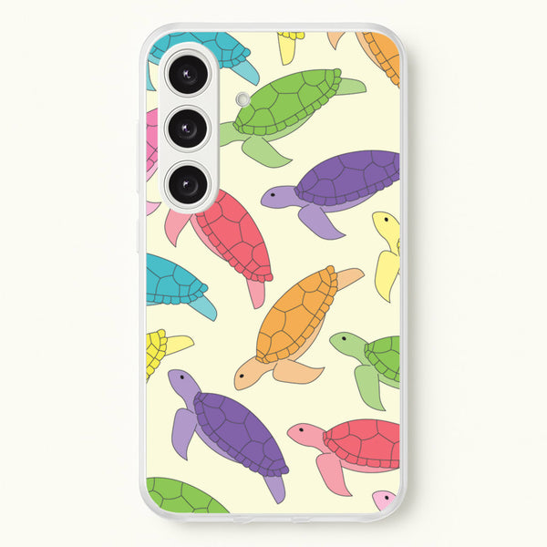 Multi Coloured Turtle Pattern - Sealife  - Sealife Phone Case for Galaxy S25