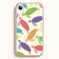 Multi Coloured Turtle Pattern - Sealife  - Sealife Phone Case for iPhone XR