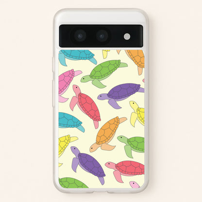 Multi Coloured Turtle Pattern - Sealife  - Sealife Phone Case for Google Pixel 8a