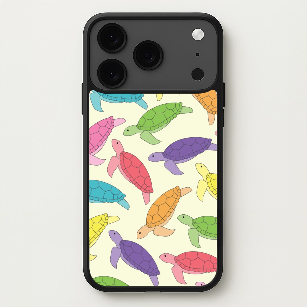 Multi Coloured Turtle Pattern - Sealife Phone Case for iPhone 17 Pro