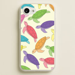 Multi Coloured Turtle Pattern - Sealife  - Sealife Phone Case for iPhone 16e
