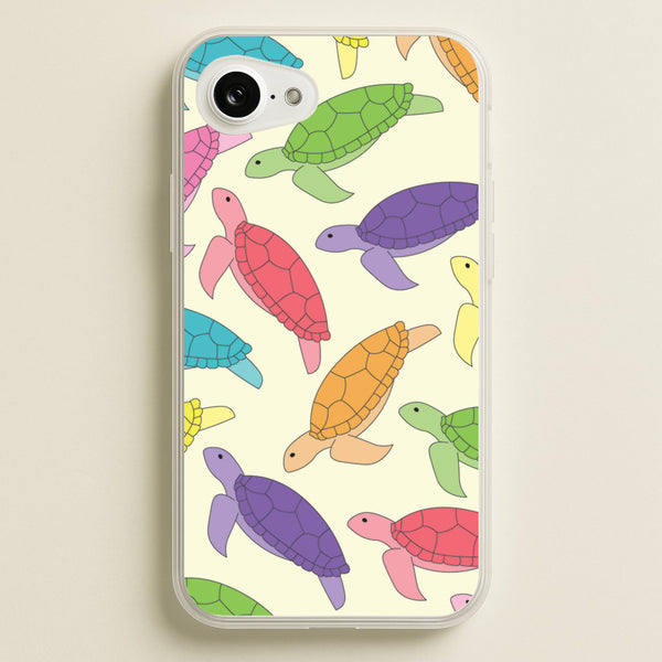 Multi Coloured Turtle Pattern - Sealife  - Sealife Phone Case for iPhone 16e