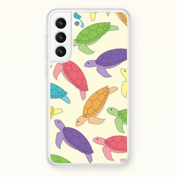 Multi Coloured Turtle Pattern - Sealife  - Sealife Phone Case for Galaxy S22
