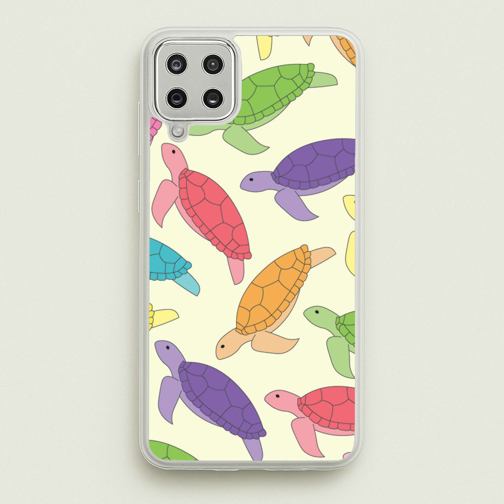 Multi Coloured Turtle Pattern - Sealife  - Sealife Phone Case for Galaxy A12