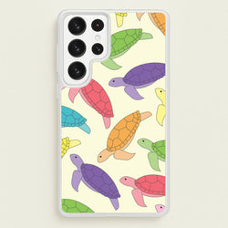 Multi Coloured Turtle Pattern - Sealife  - Sealife Phone Case for Galaxy S23 Ultra