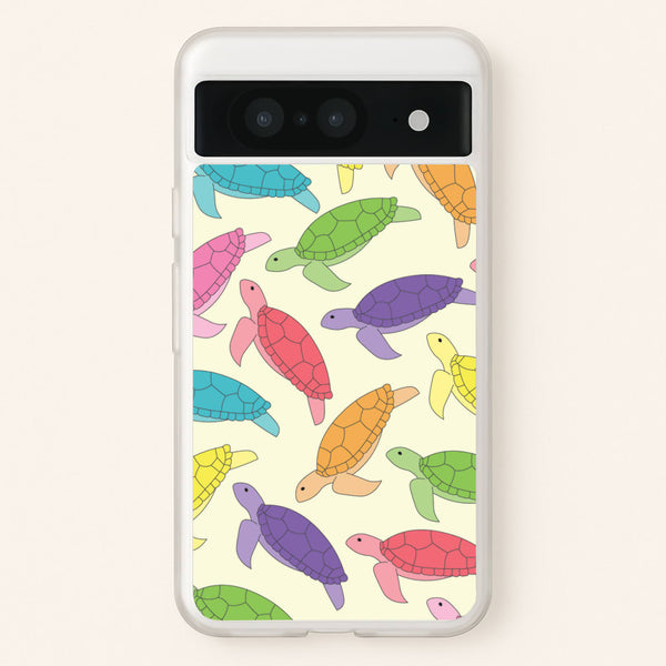 Multi Coloured Turtle Pattern - Sealife  - Sealife Phone Case for Google Pixel 8