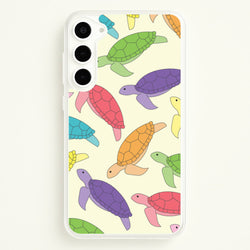 Multi Coloured Turtle Pattern - Sealife  - Sealife Phone Case for Galaxy S23 Plus