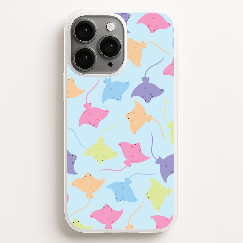 Multi Coloured Sting Ray Pattern - Sealife  - Sealife Phone Case for iPhone 16 Pro Max